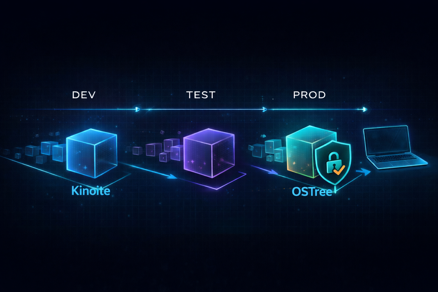 Corporate Linux desktop update infrastructure with OSTree and rpm-ostree for controlled deployment